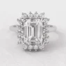 2.16ct Vintage Style Emerald Cut Diamond Halo Engagement Ring White gold VR1105