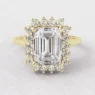 2.16ct Vintage Style Emerald Cut Diamond Halo Engagement Ring Yellow gold VR1105