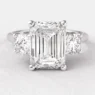 2.40ct Emerald Cut Three Stone Diamond Engagement Ring White Gold TR1061