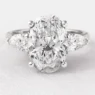 2.40ct Oval And Pear Three Stone Diamond Engagement Ring White Gold TR1082