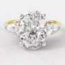 2.40ct Oval And Pear Three Stone Diamond Engagement Ring Yellow Gold TR1082