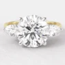 2.40ct Round Pear Cut Three Stone Engagement Ring Yellow Gold TR1094