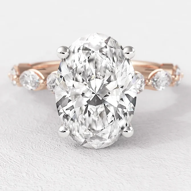 2.45ct Oval Cut Engagement Ring with hidden halo Yellow Gold PR1022 - Made in Dublin, Ireland