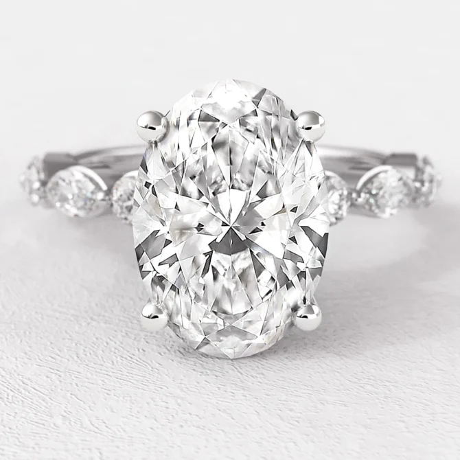 2.45ct Oval Cut Engagement Ring with hidden halo Yellow Gold PR1022 - Made in Dublin, Ireland