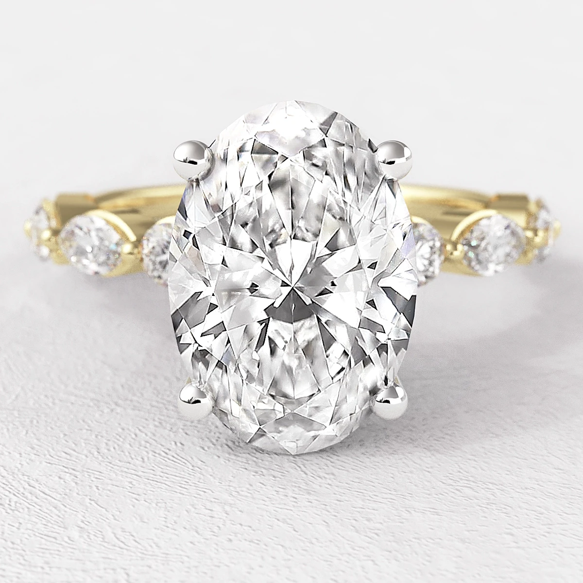 Oval Cut Engagement Ring with hidden halo PR1022 Bespoke