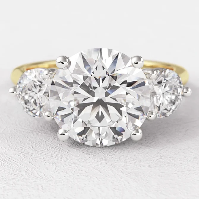 2.50ct Trilogy Diamond Engagement Ring Yellow Gold TR1017