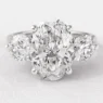 2.70ct Oval And Round Three Stone Diamond Ring White Gold TR1085