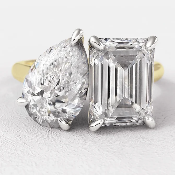 2.86ct Toi Et Moi Engagement Ring Yellow Gold TR1098