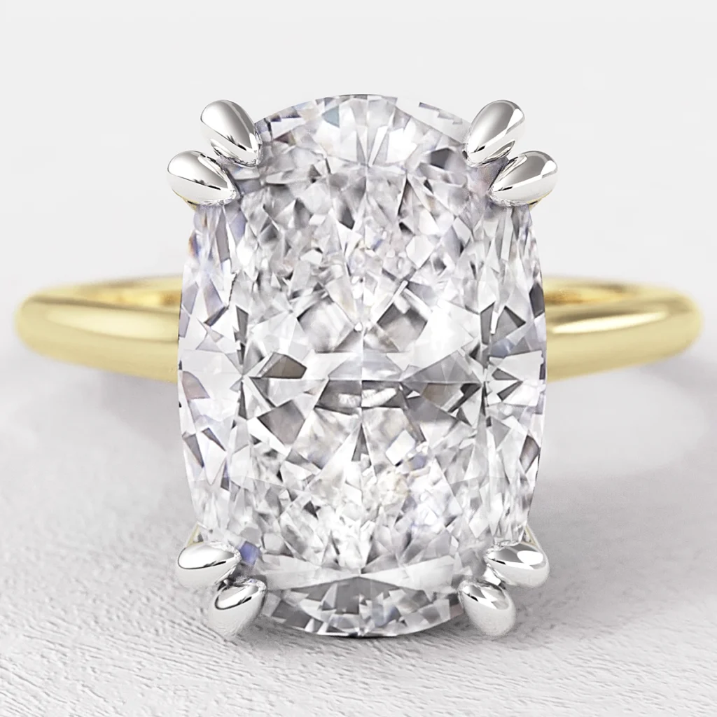 3.0ct Cushion Cut Solitaire Diamond Engagement Ring SR1100 in yellow gold made in Dublin Ireland