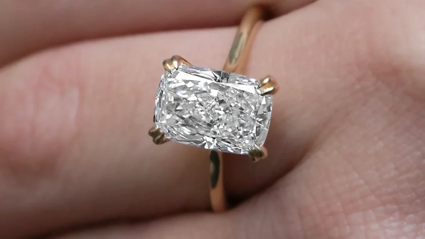 3.0ct Cushion Cut Solitaire Diamond Engagement Ring SR1100 on hand