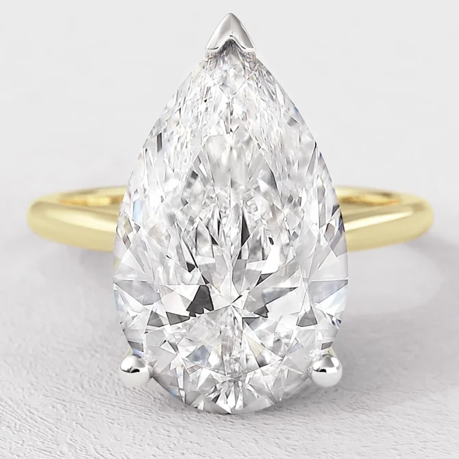 3.0ct Pear Cut Solitaire Engagement Ring SR1094 in yellow gold - Made in Dublin, Ireland