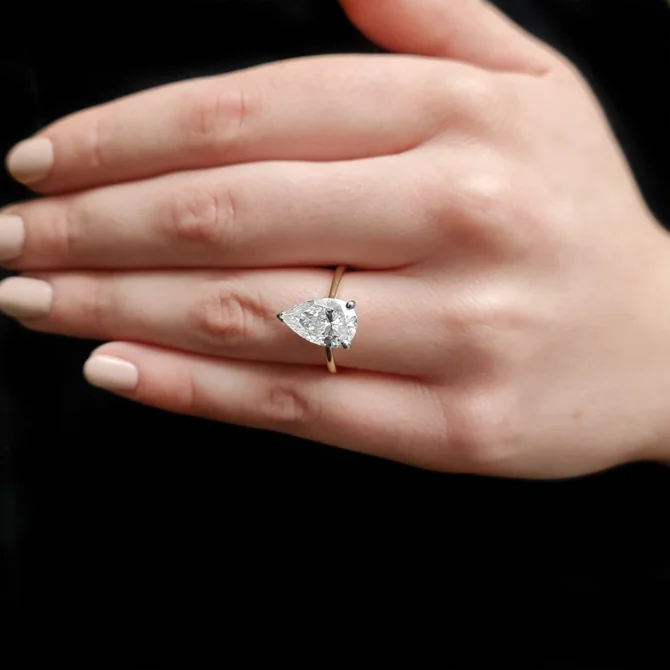 3.0ct Pear Cut Solitaire Engagement Ring SR1094 made in Dublin Ireland