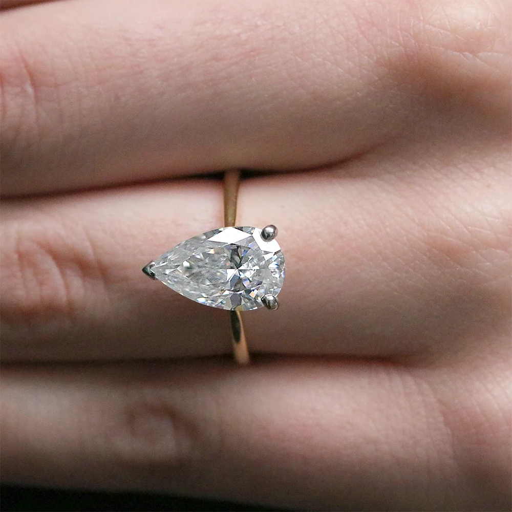 3.0ct Pear Cut Solitaire Engagement Ring SR1094 on hand