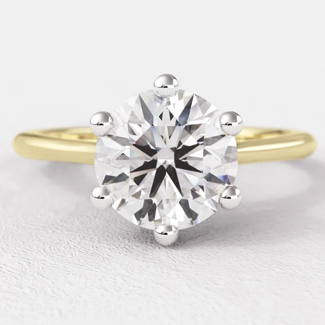 6 claw diamond solitaire engagement sr1025 1ct in yellow gold made in Dublin Ireland