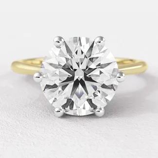 6 claw solitaire diamond engagement ring in yellow gold sr1010-8mm Made in Dublin