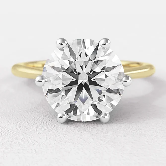 6 claw solitaire diamond engagement ring in yellow gold sr1010-8mm Made in Dublin, Ireland