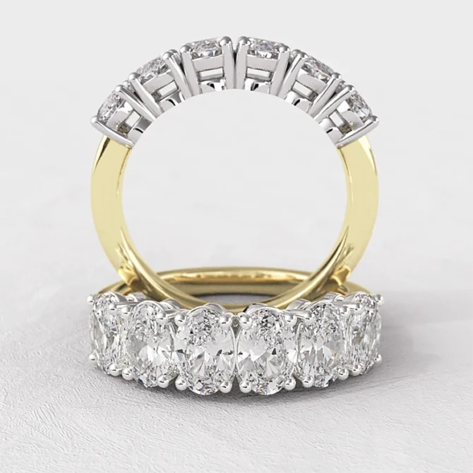 6 stone diamond ring with oval cut diamonds total 1.80ct-SB10814 yellow gold