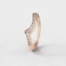 Channel set curved diamond ladies wedding ring in rose gold er737