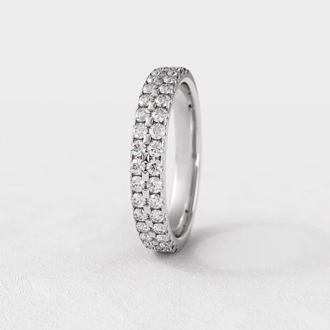 Claw Set Ladies Diamond Wedding Band in white gold SB2956