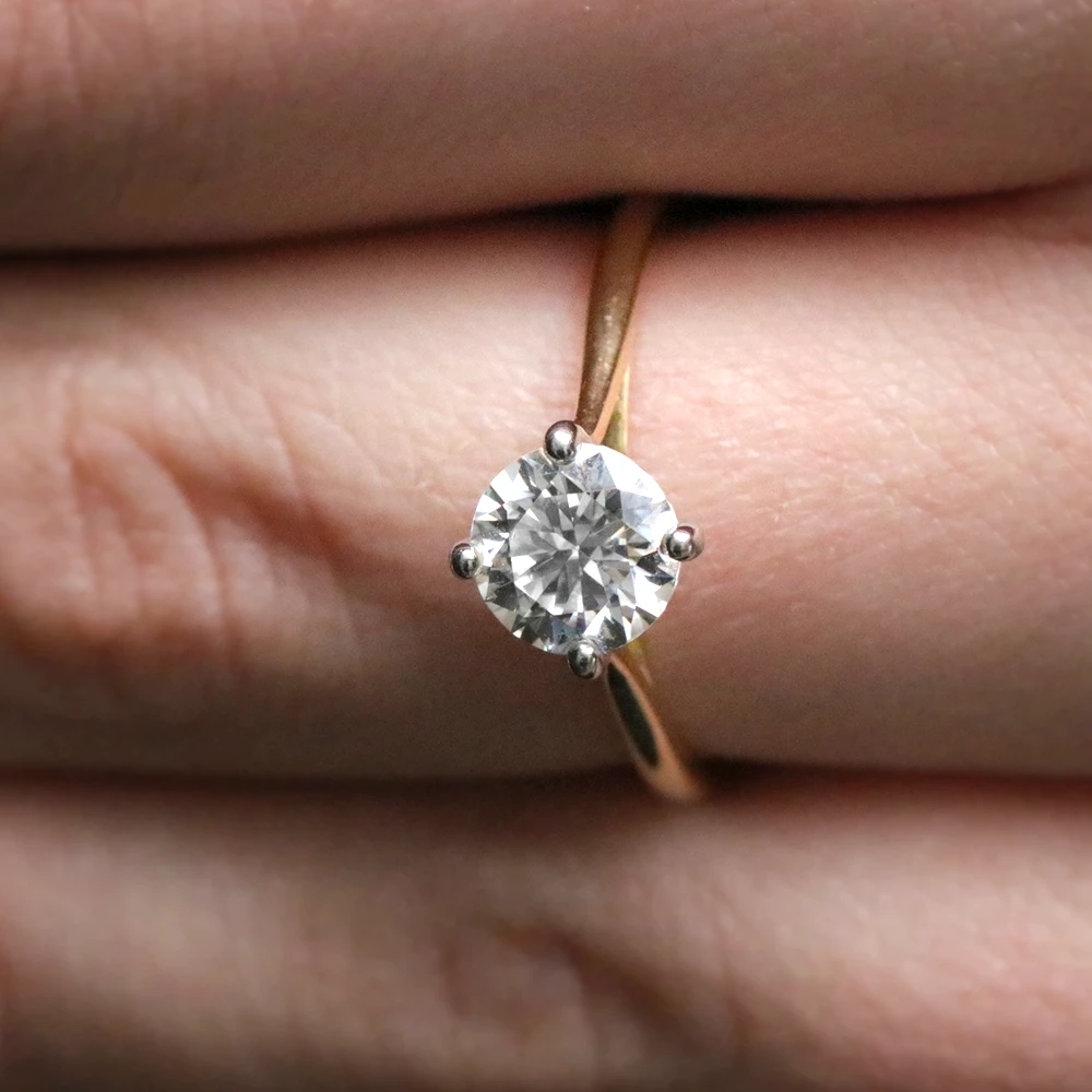 Round Solitaire Compass Set Ring Bespoke