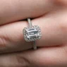 Emerald Cut Halo Engagement Ring VR1006 made in Ireland