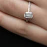 Emerald Cut Side Stone Diamond Engagement Ring on hand PR1026-1