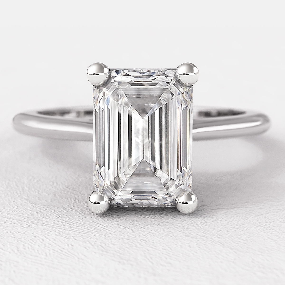 Emerald Cut Solitaire Ring SR1045 Bespoke Diamonds