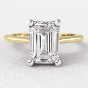 Emerald cut solitaire diamond engagement ring sr1045 1ct in yellow gold made in Dublin Ireland