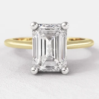 Emerald cut solitaire diamond engagement ring sr1045 1ct in yellow gold made in Dublin Ireland