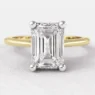 Emerald cut solitaire diamond engagement ring sr1045 1ct in yellow gold made in Dublin Ireland
