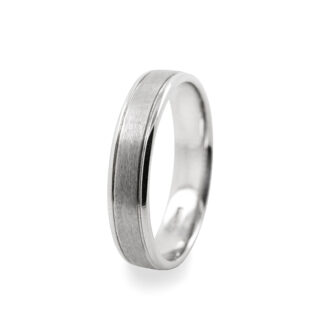 GWR2004 Gents Pattern Brushed Centre Platinum Palladium Wedding Ring
