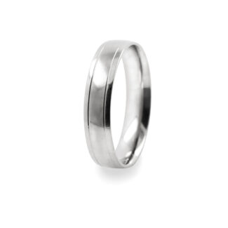 GWR2006 Gents Pattern Polished Centre Platinum Palladium Wedding Ring