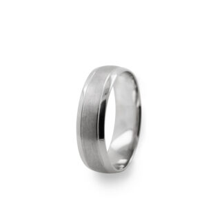 GWR2015 Gents Pattern Brushed Centre Platinum Palladium Wedding Ring