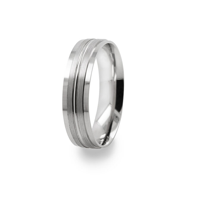 GWR2021 Gents Pattern Symmetrical Platinum Palladium Wedding Ring