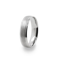 GWR2031 Gents Middle Brushed Pattern Platinum Palladium Wedding Ring