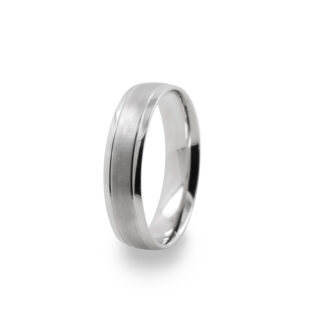 GWR2031 Gents Middle Brushed Pattern Platinum Palladium Wedding Ring