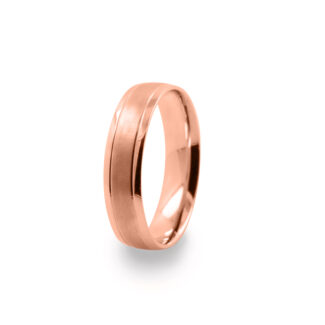 GWR2031 Gents Middle Brushed Pattern Rose Gold Wedding Ring