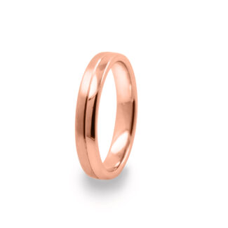 GWR2081 Gents Pattern Half Polished Rose Gold Wedding Ring