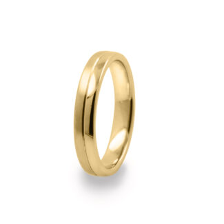 GWR2081 Gents Pattern Half Polished Yellow Gold Wedding Ring
