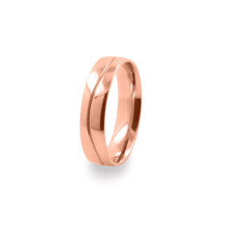 GWR2082 Gents Pattern Curve Line Rose Gold Wedding Ring