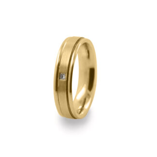 GWR2089 Gents Diamond Pattern Yellow Gold Wedding Ring
