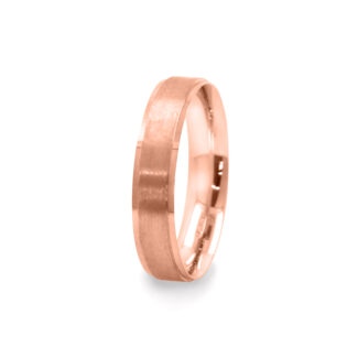 GWR2095 Bevelled & Brushed Rose Gold Wedding Ring