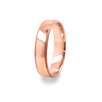 GWR2096 Gents Millgrain Effect Rose Gold Wedding Ring