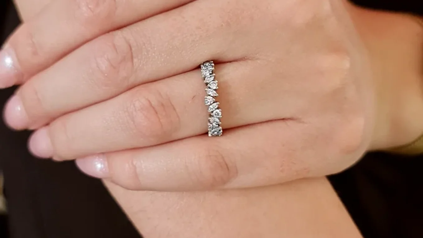 Marquise and Round Cut Diamond Wedding Ring made in Ireland SB4551