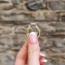 Oval Cluster Engagement Ring VR1114 - Made In Ireland in yellow gold side view