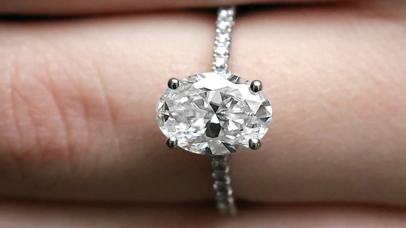 Oval Cut Claw Set Diamond Engagement Ring PR1079 made in Ireland