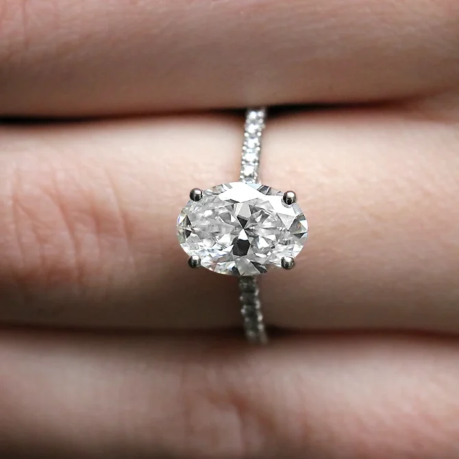 Oval Cut Claw Set Diamond Engagement Ring PR1079 made in Ireland