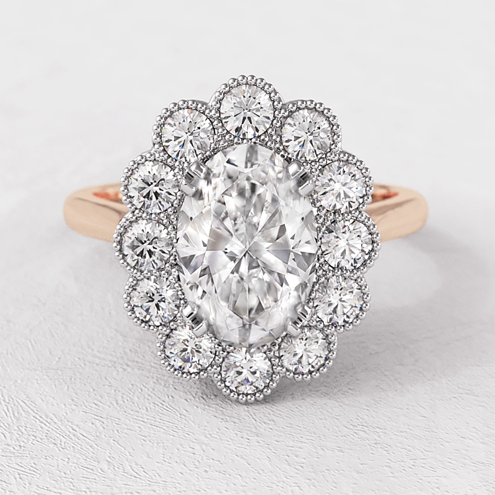 Oval Vintage Style Engagement Ring VR1115 Made In Ireland