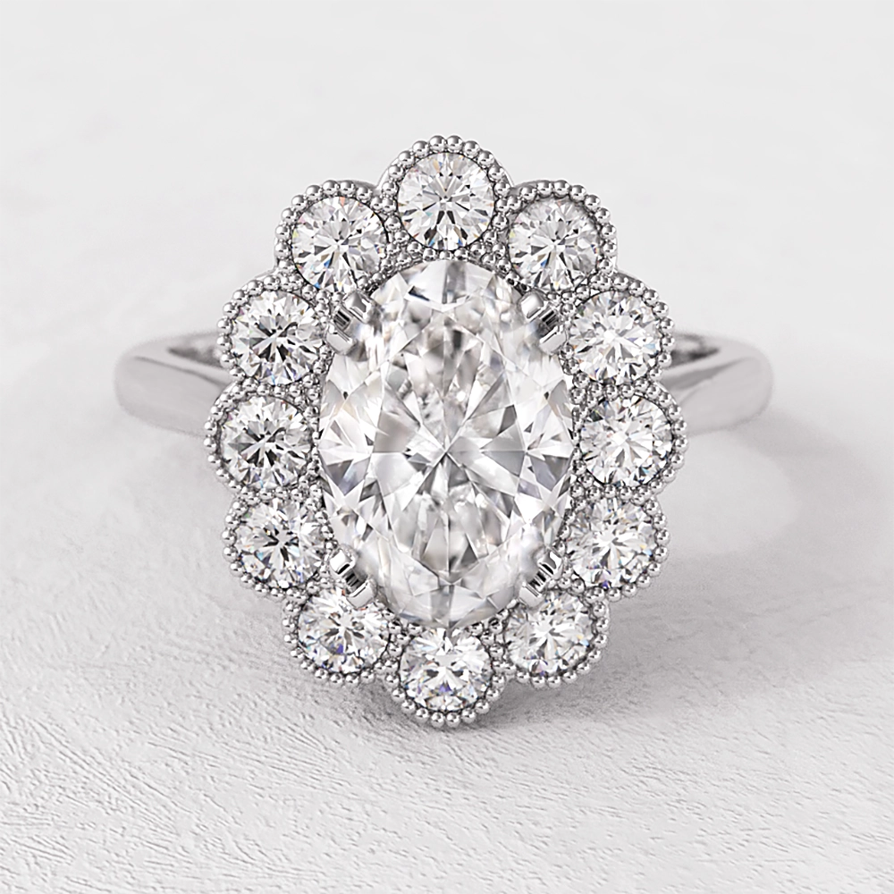 Oval Vintage Style Engagement Ring VR1115 Made In Ireland