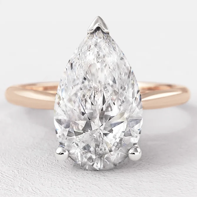 Pear cut solitaire diamond engagement ring sr1094 1.5ct in rose gold Dublin Ireland